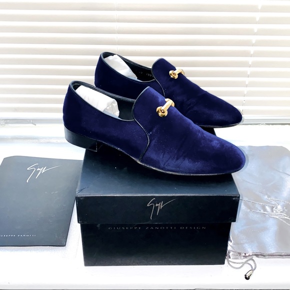 Giuseppe Zanotti Men’s Navy Velvet Slip-on - Picture 3 of 9